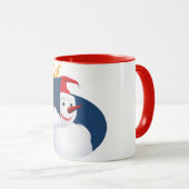 Schneemann übergibt Geschenk... Tasse (VorderseiteRechts)
