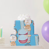 Schneemann überprüft die Temperatur Geschenkpapier