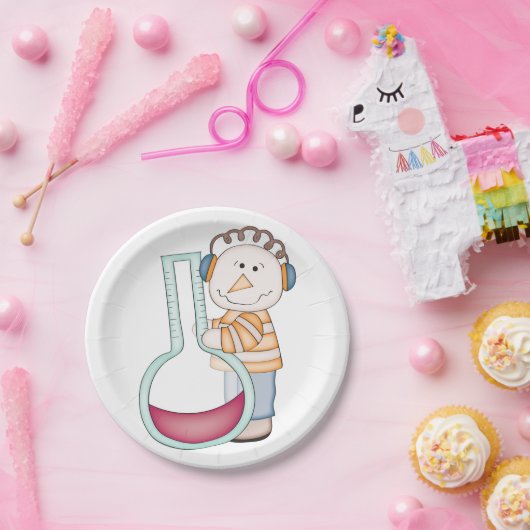 Schneemann überprüft die Temperatur Pappteller (Party)