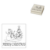 Schneemann und Baum Gummistempel (Stempel)