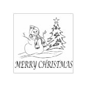 Schneemann und Baum Gummistempel (Prägung)
