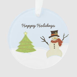 Schneemann und Baum Ornament