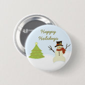 Schneemann und Baumweihnachtsknopf Button (Vorne & Hinten)