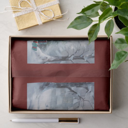 Schneemann und Baumzwirn Seidenpapier (Geschenk)