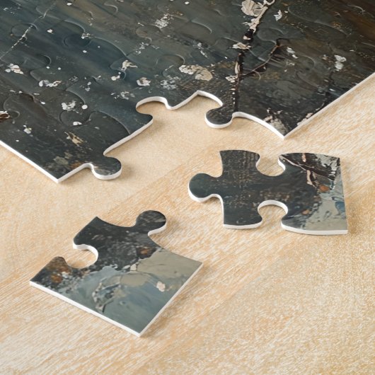 Schneemann und ein Kardinal Ölgemälde Puzzle (Seite)