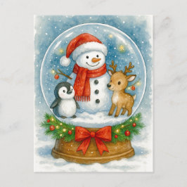 Schneemann und Freunde Weihnachten Schneekugel Pos