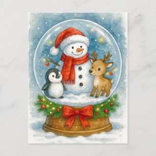 Schneemann und Freunde Weihnachten Schneekugel Pos