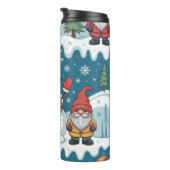 Schneemann und Gnom-Dorf Thermosbecher (Nach rechts gedreht)