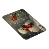 Schneemann und Kardinal Ölgemälde flexibel Magnet (Rechte Seite)