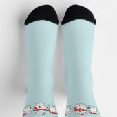 Schneemann und Kätzchen mit Weihnachtsbeleuchtung Socken (Oben)