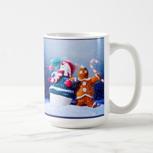 Schneemann und Lebkuchenmann Kaffeetasse (Rechts)