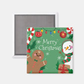 Schneemann und Lebkuchenmann Magnet (Vorderseite/Rückseite)