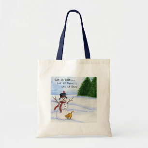 Schneemann-und Miezekatze-Tasche Tragetasche