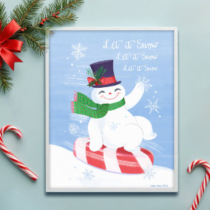 Schneemann und Peppermint lassen es Kunstdrucken S Poster