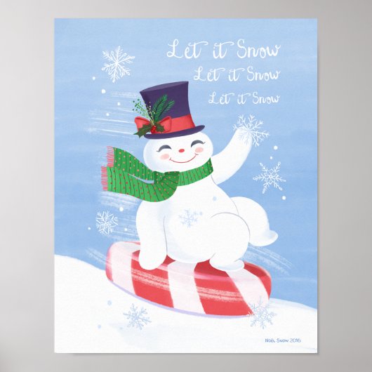 Schneemann und Peppermint lassen es Kunstdrucken S Poster (Vorne)