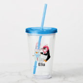 Schneemann und Pinguin erfroren Acryltrinkbecher (Rückseite)