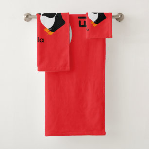 Schneemann und Pinguin erfroren Badhandtuch Set