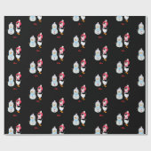 Schneemann und Pinguin erfroren Geschenkpapier (Flach)