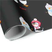 Schneemann und Pinguin erfroren Geschenkpapier (Rolleneckpunkt)