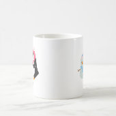Schneemann und Pinguin erfroren Kaffeetasse (Mittel)
