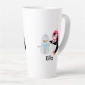 Schneemann und Pinguin erfroren Milchtasse (Rechte Ecke)