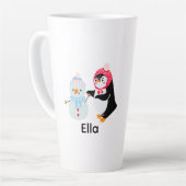 Schneemann und Pinguin erfroren Milchtasse (Linke Ecke)