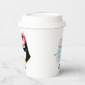 Schneemann und Pinguin erfroren Pappbecher (Links)