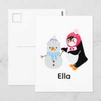 Schneemann und Pinguin erfroren