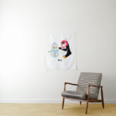 Schneemann und Pinguin erfroren Wandteppich (Beispiel)
