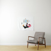 Schneemann und Pinguin erfroren Wandteppich (Beispiel (Horizontal))
