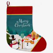 Schneemann und Pinguin Großer Weihnachtsstrumpf (Vorderseite)