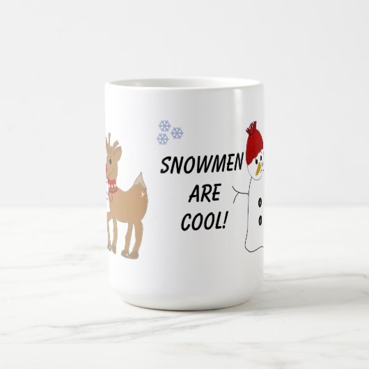 Schneemann und Rentier Kaffeetasse (Mittel)