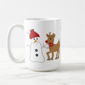 Schneemann und Rentier Kaffeetasse (Links)