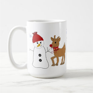 Schneemann und Rentier Kaffeetasse