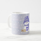 Schneemann und schlafende Bunnies Kaffeetasse (Vorderseite Links)