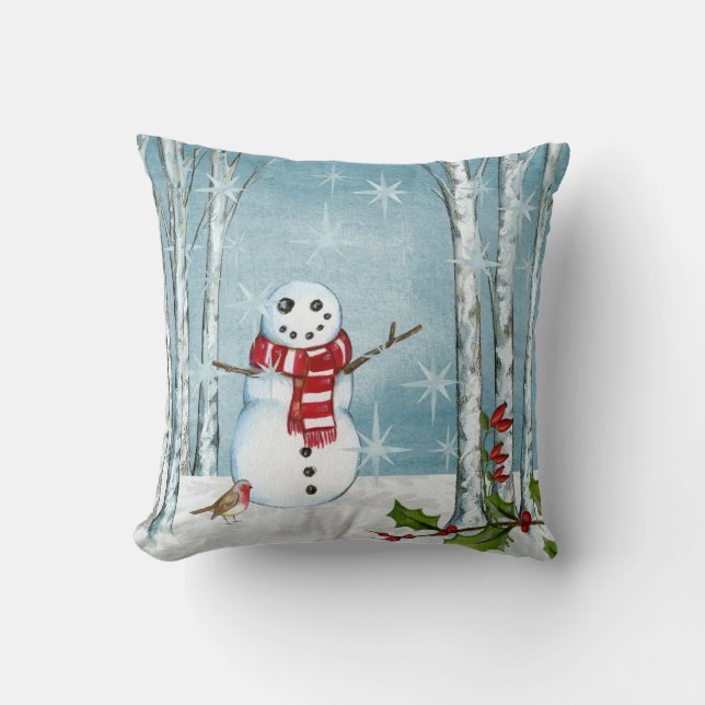 Schneemann und Schnee Kissen (Vorderseite)