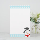 Schneemann und Schneeflocken Briefpapier (Stehend Vorderseite)