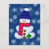 Schneemann und Schneeflocken. Frohe Weihnachten (Vorderseite)