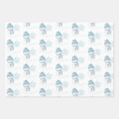 Schneemann und Schneeflocken Niedliche Weihnachten Geschenkpapier Set (Vorderseite 2)