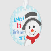 Schneemann und Schneeflocken Ornament (Vorderseite)