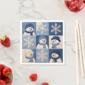 Schneemann und Schneeflocken Quilt Muster Serviette (Beispiel)