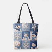 Schneemann und Schneeflocken Quilt Muster Tasche (Rückseite)