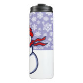 Schneemann und Schneeflocken Stein Untersetzer Thermosbecher (Vorderseite)
