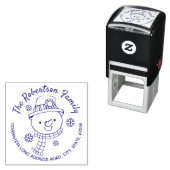 Schneemann und Schneeflocken Weihnachts-Rücksendea Permastempel (Beispiel)