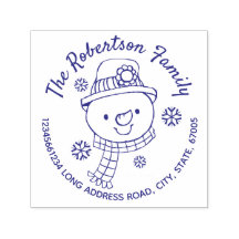 Schneemann und Schneeflocken Weihnachts-Rücksendea