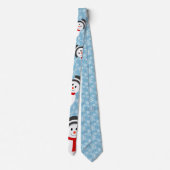 Schneemann und Schneeflockenmuster Krawatte (Rückseite)