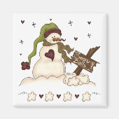 Schneemann und Snowballs Magnet (Vorne)