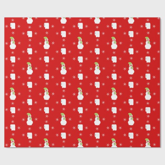 Schneemann und Toilettenpapier Weihnachten 2020 Geschenkpapier (Flach)