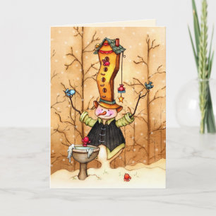 Schneemann-und Vogel-Freunde - personifizieren Sie Feiertagskarte