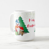 Schneemann und Weihnachten Kaffeetasse (Vorderseite Links)